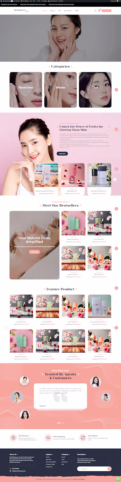 MeshBeauty E-Commerce Website