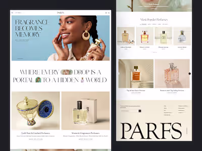 PARFS — Luxury Perfume eCommerce Website & App UI/UX Design