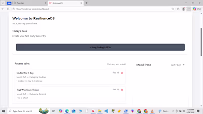 Build Your Resilience with ResilienceOS: Habit App Progress