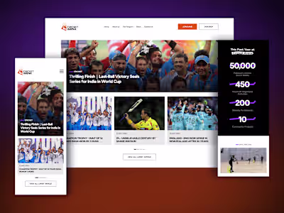 Website UI/UX Design - Cricket Arena - Abdullah Fozi