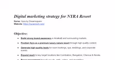 Digital Marketing Strategy for NYRA Resort
