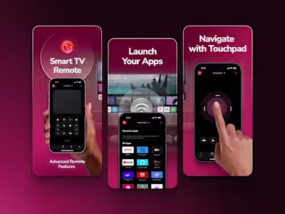Screenshots design for LG Remote App