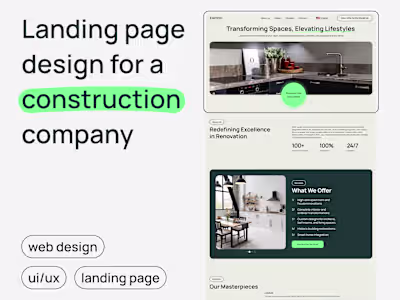 Landing Page Design for Construction Company