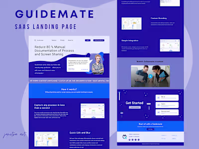 SAAS Landing Page - Guidemate by Janetra Art on Dribbble