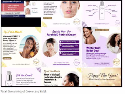 Social Media Management for a Dermatology Brand.