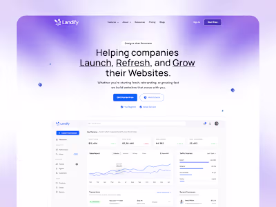 SaaS Landing Page Website Design for Landify