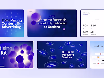 Media Kit & Presentation for сrypto news platform Cardano Feed