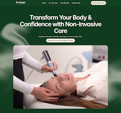 Reshape Clinic Wellness Website Development