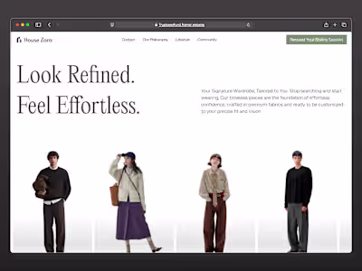 House Zara Premium Fashion Framer Landing Page