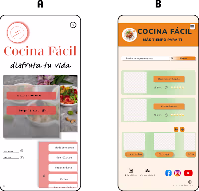 UX/UI Design Project for A and B Screens