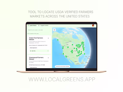 LocalGreens - USDA Farmers Market Locator Web App