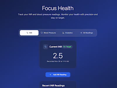 Focus Health: Privacy-First Health Tracking Application