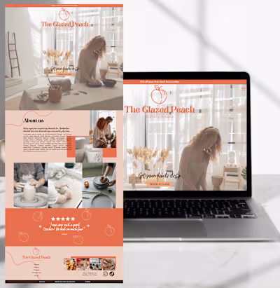 The Glazed Peach Pottery Studio Website