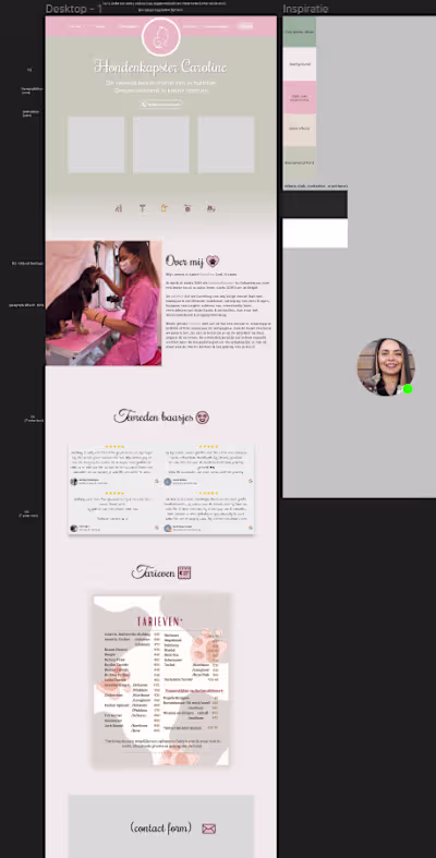 Pet grooming website for a local business