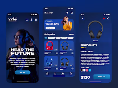 VYBE - Ecommerce Mobile App UI
