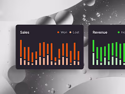 Sales and Revenue Charts - Designed for a Fintech Dashboard.