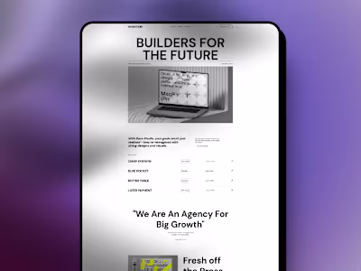 Concept Project For a Creative agency Site