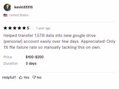 Transfer 1.5 TB data from Google drive to Google drive