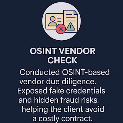 OSINT Vendor Check