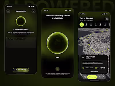 AI-Powered Travel Planner Mobile App Design