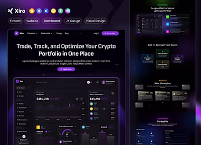 Xiro – Crypto Trading Dashboard & Landing UI Design