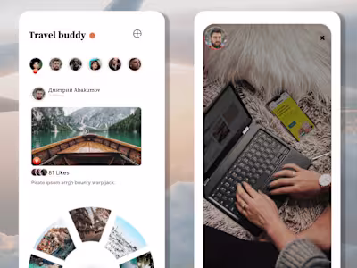 Travel Buddy UI design