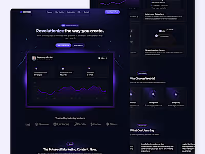 Veetrix - SaaS Landing page