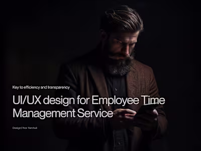 Time Management Dashboard UI/UX Design