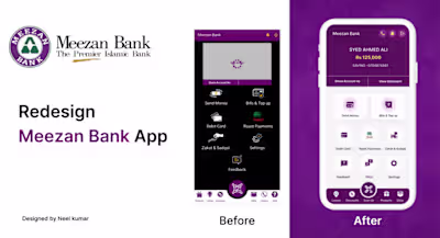 UI/UX redesign for the Meezan Bank app