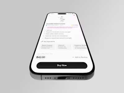 Top-Tier Mobile UI Design for Skincare Product Details
