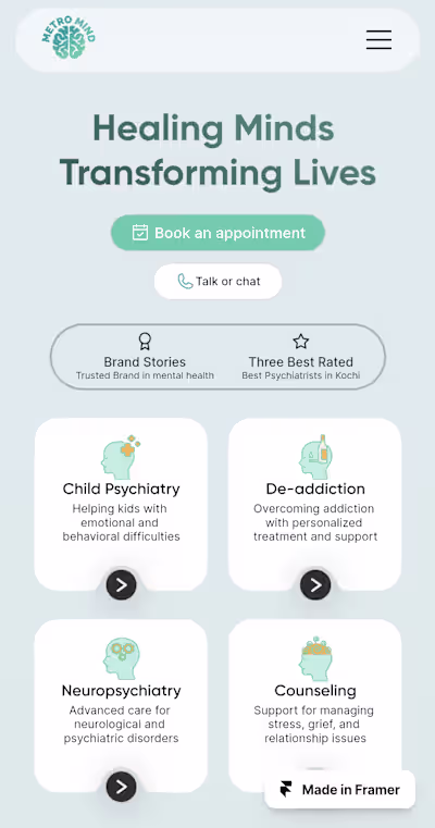 A Psychiatric Hospital Website Project in Framer