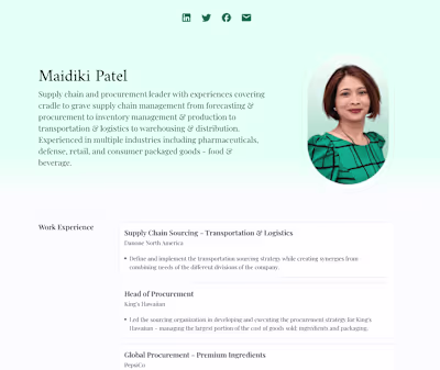 Resume - Framer Website