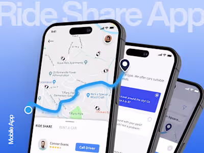 Ace Ride- Ride Share and Car Rental App Design
