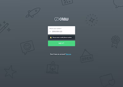 Crew App UX/UI, 2017