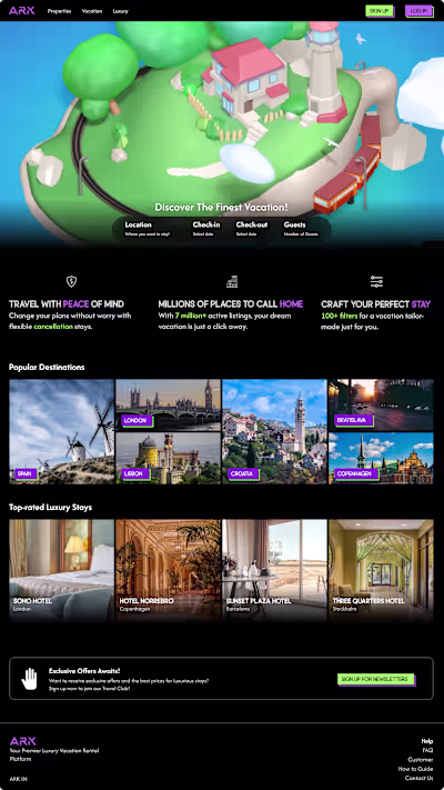 3D Home Rental Website