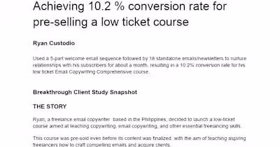 Email Marketing Success for Course Pre-Sale