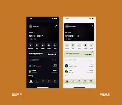 The Dashboard Screen of Solflare Wallet