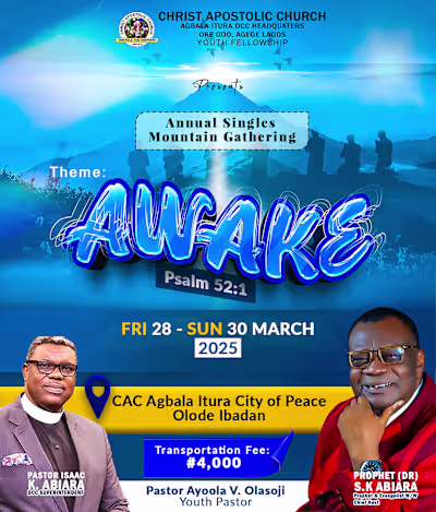 Event Flyer for CAC Annual Singles Mountain Gathering 