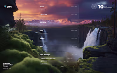 Working on a nice peaceful dashboard for job seekers to keep...