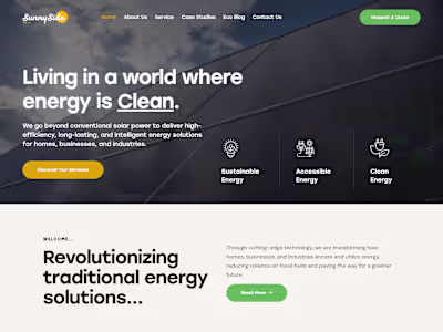 Website Design for Sunny Side Eco