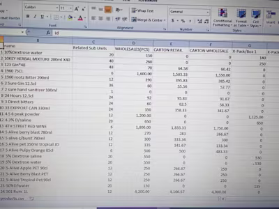 Data Entry Task for a Grocery store