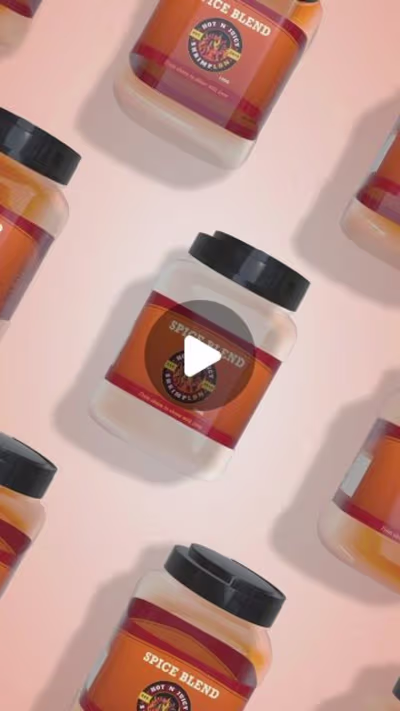 A spice blend tub mock-up for Hot N Juicy Shrimp Ldn