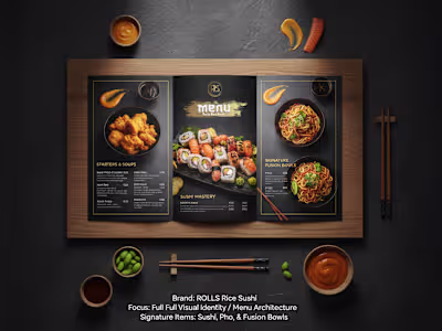 ROLLS RICE Sushi | High-Fidelity Asian Fusion Branding