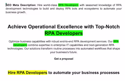 SEO Copywriter For SEO Optimized Landing Page