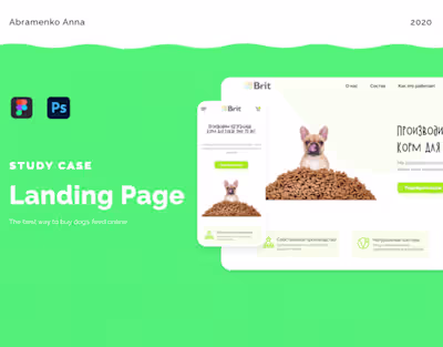 Landing Page for dog feed company