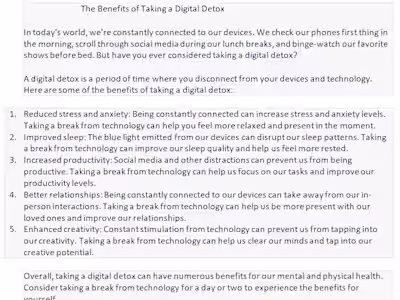 The Benefits of Taking a Digital Detox