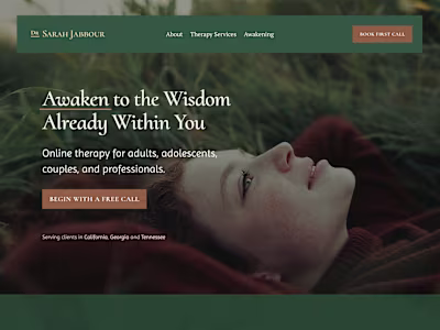 Lush, Poetic Web Presence for a Psychotherapist