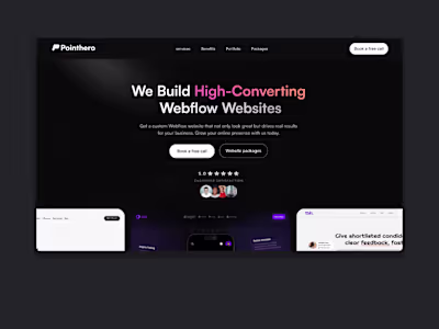 Web design and webflow devlopment for Pointhero