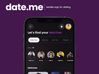 Date.me Dating Mobile App by Parul Vyas on Dribbble