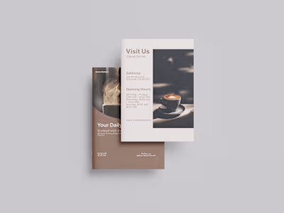 Brochure design for a cafe brand. “A minimal, modern brochur...